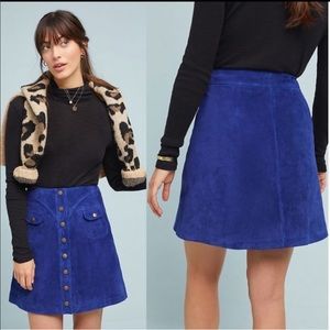 Anthropologie Suede Mini Skirt